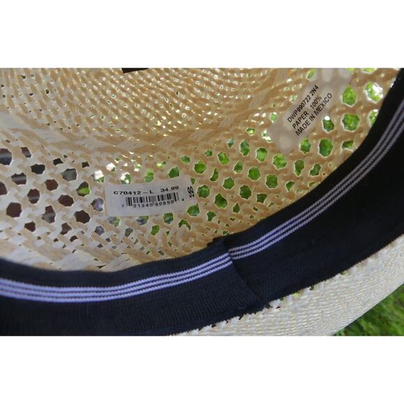NEW Cavender's Western Hat Woven Raffia L Conforming Breathable Natural Stiff - Picture 5 of 10